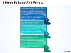 3 steps to lead and follow flowchart free powerpoint templates