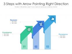 3 steps with arrow pointing right direction