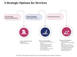 3 strategic options for services ppt powerpoint presentation gallery visual aids