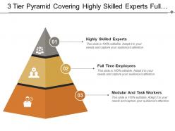 3 tier pyramid covering highly skilled experts full time employees and modular workers