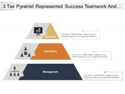 3 tier pyramid represented success teamwork and management