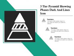 3 tier pyramid showing phases dark and lines icon