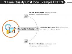 3 time quality cost icon example of ppt