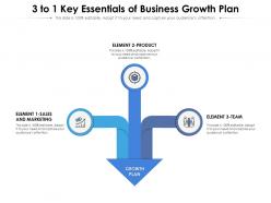 3 to 1 key essentials of business growth plan