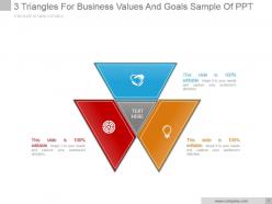 3 triangles for business values and goals sample of ppt