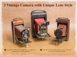 3 vintage camera with unique lens style