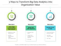 3 ways to transform big data analytics into organization value