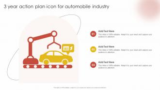 3 Year Action Plan Icon For Automobile Industry