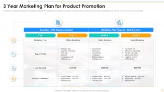 3 Year Marketing Plan For Product Promotion