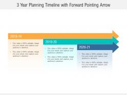 3 year planning timeline with forward pointing arrow