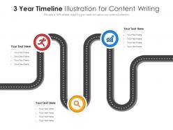 3 year timeline illustration for content writing infographic template