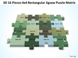 3d 16 pieces 4x4 rectangular jigsaw puzzle matrix