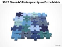 3d 20 pieces 4x5 rectangular jigsaw puzzle matrix