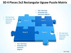 3d 4 pieces 2x2 rectangular jigsaw puzzle matrix