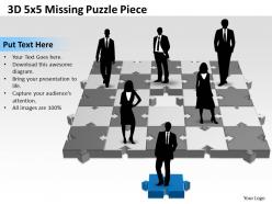 3D 5x5 Missing Puzzle Piece