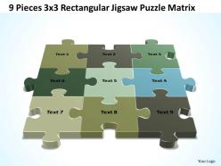 3d 9 pieces 3x3 rectangular jigsaw puzzle matrix