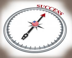 3D Arrow Of Compass Pointing On Success Stock Photo