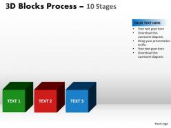 3d blocks process 10 stages powerpoint slides and ppt templates 0412