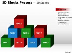 3d blocks process 10 stages powerpoint slides and ppt templates 0412