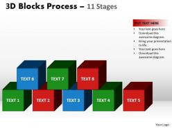 3d blocks process 11 stages powerpoint slides and ppt templates 0412