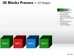 3d blocks process 12 stages powerpoint slides and ppt templates 0412