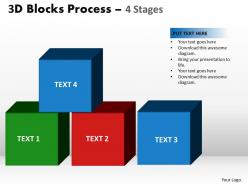3d blocks process 4 stages powerpoint slides and ppt templates 0412
