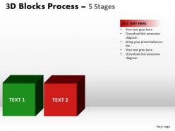 3d blocks process 5 stages powerpoint slides and ppt templates 0412