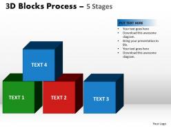 3d blocks process 5 stages powerpoint slides and ppt templates 0412