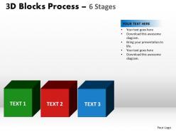 3d blocks process 6 stages powerpoint slides and ppt templates 0412