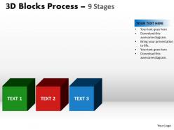 3d blocks process 9 stages powerpoint slides and ppt templates 0412