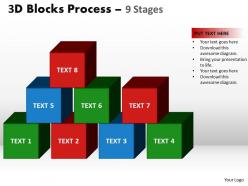 3d blocks process 9 stages powerpoint slides and ppt templates 0412