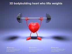 3d bodybuilding heart who lifts weights
