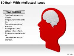 3d brain with intellectual issues ppt graphics icons powerpoin