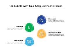 3d bubble with four step business process