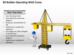 3d builder operating with crane ppt graphics icons powerpoint