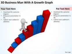 3D Business Man With A Growth Graph Ppt Graphics Icons
