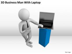 3d business man with laptop ppt graphics icons powerpoint