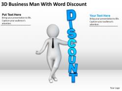 3d business man with word discount ppt graphics icons powerpoint