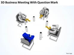 3d business meeting with question mark ppt graphics icons