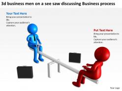 3d business men on a see saw discussing business process ppt graphic icon