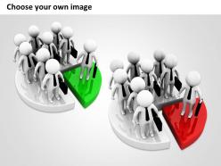 3d business men on financial pie chart ppt graphics icons powerpoint