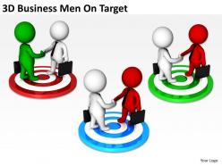 3d business men on target ppt graphics icons