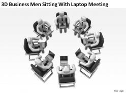 3d business men sitting with laptop meeting ppt graphics icons powerpoint