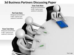 3d business partners discussing paper ppt graphics icons powerpoint