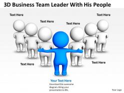 3d business team leader with his people ppt graphics icons