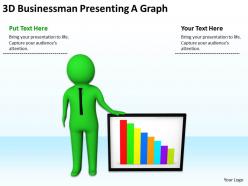 3d businessman presenting a graph ppt graphics icons powerpoint