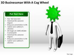 3D Businessman With A Cog Wheel Ppt Graphics Icons Powerpoint