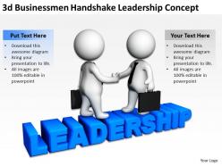 3d businessmen handshake leadership concept ppt graphics icons powerpoint