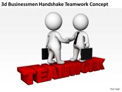 3d businessmen handshake teamwork concept ppt graphics icons powerpoint
