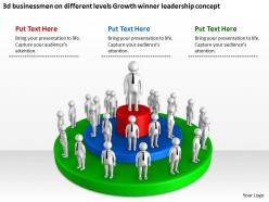 3d businessmen on different levels growth winner leadership concept ppt graphic icon